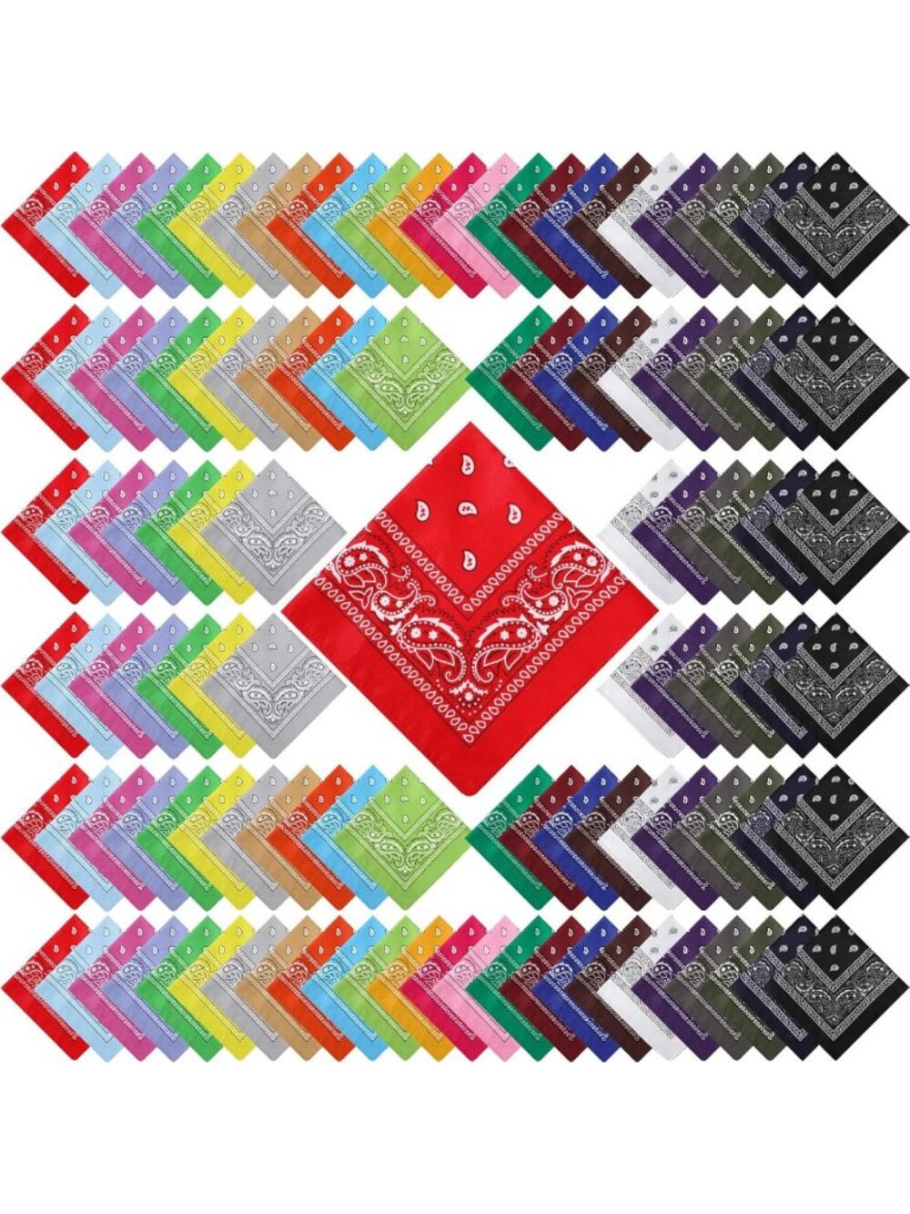 300 Pcs Paisley Bandanas Bulk - Versatile Handkerchiefs for Fashion & Function